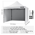 Pop Up Canopy Tent 10x10 White Gazebo Sidewalls Bag