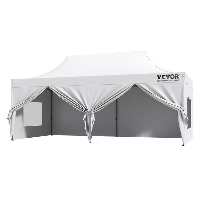 10x20FT Pop Up Canopy Tent Gazebo White Sidewalls Bag