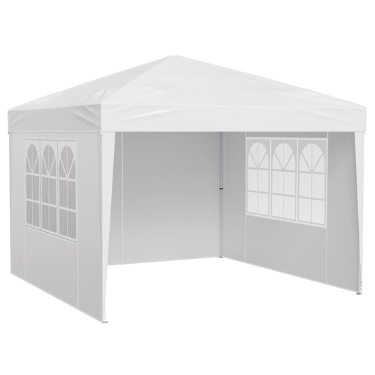 Pop Up Canopy 2.95x2.95m Gazebo 3 Sidewalls Ventilated Windows