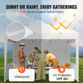 Pop Up Canopy 2.95x2.95m Gazebo 3 Sidewalls Ventilated Windows