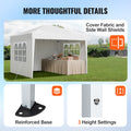 Pop Up Canopy 2.95x2.95m Gazebo 3 Sidewalls Ventilated Windows