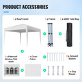 Pop Up Canopy 2.95x2.95m Gazebo 3 Sidewalls Ventilated Windows
