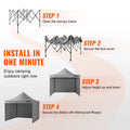 Pop Up Canopy 3x3m UV Resistant Waterproof Gazebo Wheeled Bag