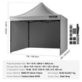 Pop Up Canopy 3x3m UV Resistant Waterproof Gazebo Wheeled Bag