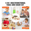 Kids Wooden Table Chair Set Activity Storage 4 Boxes