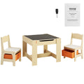 Kids Wooden Table Chair Set Activity Storage 4 Boxes