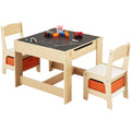 Kids Wooden Table Chair Set Activity Storage 4 Boxes