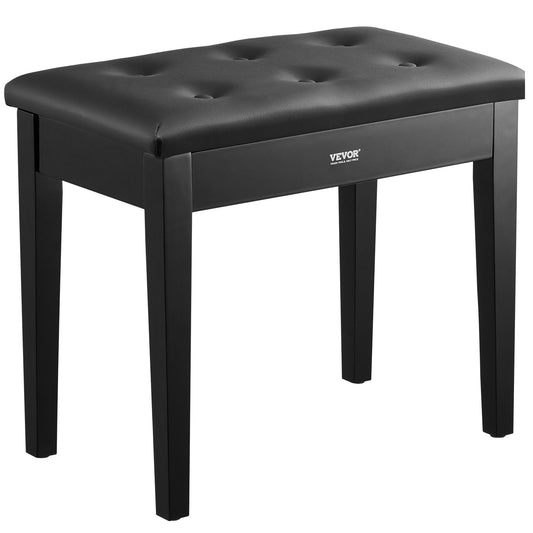 Piano Bench Storage 22" Padded Seat Music Books Compartment Wood
