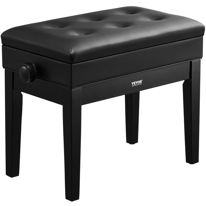 Piano Bench Padded Keyboard Stool Adjustable 19.3-22.8