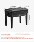 Piano Bench Padded Keyboard Stool Adjustable 19.3-22.8