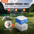 Portable Toilet Camping 5.3gal Waste Tank Pressurized Flush Commode