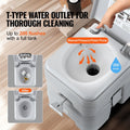 Portable Toilet Camping 5.3gal Waste Tank Pressurized Flush Commode