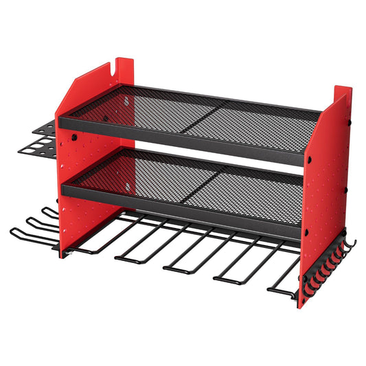 Power Tool Organizer Wall Mount 3-Layer 4 Drill Holders Pegboard