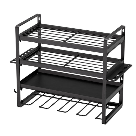 Power Tool Organizer Wall Mount 4-Layer 4 Drill Holders Screwdriver