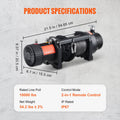 Electric Winch, 4536 kg Load Capacity Nylon Rope Winch, IP67 8.9 mm x 25.9 m ATV Winch with Wireless Handheld Remote & Hawse Fairlead for Towing Jeep Off-Road SUV Truck Car Trailer Boat