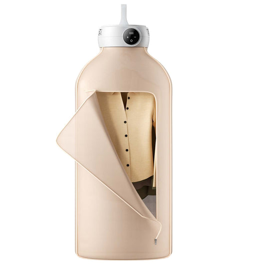 Portable Clothes Dryer, Clothes Dryer with Dryer Bag, PTC Heating & LED Display, Foldable Mini Dryer with 5-H Timer for Apartments, Dorms, RVs, or Hotels, 600W, Beige