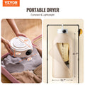 Portable Clothes Dryer 600W Foldable Mini LED Timer Beige