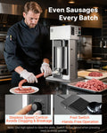 Electric Sausage Stuffer 10L Vertical Meat Filler 4 Tubes Stainless Steel