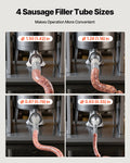 Electric Sausage Stuffer 10L Vertical Meat Filler 4 Tubes Stainless Steel