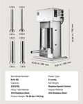 Electric Sausage Stuffer 10L Vertical Meat Filler 4 Tubes Stainless Steel