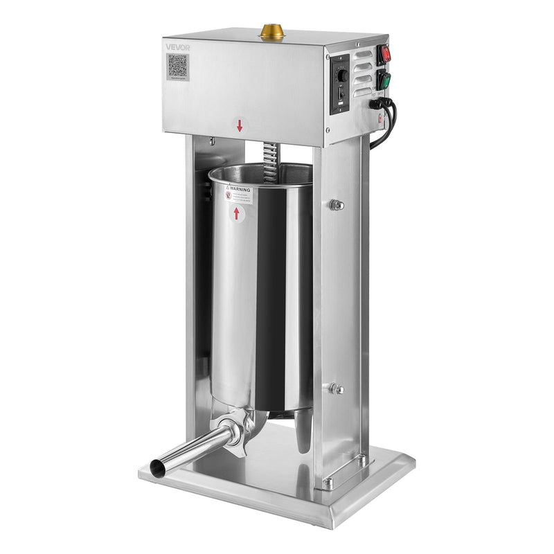 Electric Sausage Stuffer 15L Vertical Meat Stuffer 4 Tubes Stainless Ste