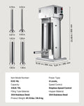 Electric Sausage Stuffer 15L Vertical Meat Stuffer 4 Tubes Stainless Ste
