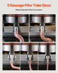 Electric Sausage Stuffer 25L Stainless Steel 5 Tubes Foot Pedal