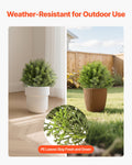 Artificial Topiary Cypress Trees 406mm 2 Set Faux Plants Outdoor Indoor