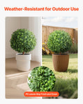Artificial Boxwood Topiary Trees 559mm 2 Set Faux Plants Outdoor Indoor