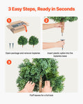 Artificial Boxwood Topiary Trees 559mm 2 Set Faux Plants Outdoor Indoor