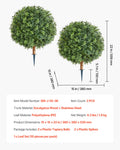 Artificial Boxwood Topiary Trees 559mm 2 Set Faux Plants Outdoor Indoor