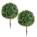 Artificial Topiary Boxwood Tree 686mm 2 Set Fake Plant Potted Outdoor