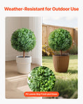 Artificial Topiary Boxwood Tree 686mm 2 Set Fake Plant Potted Outdoor