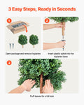Artificial Topiary Boxwood Tree 686mm 2 Set Fake Plant Potted Outdoor