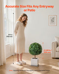 Artificial Topiary Boxwood Tree 686mm 2 Set Fake Plant Potted Outdoor