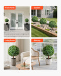 Artificial Topiary Boxwood Tree 686mm 2 Set Fake Plant Potted Outdoor