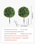 Artificial Topiary Boxwood Tree 686mm 2 Set Fake Plant Potted Outdoor