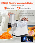 Electric Cheese Grater Salad Maker 200W 5 Attachments Vegetable Slicer
