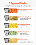 Electric Cheese Grater Salad Maker 200W 5 Attachments Vegetable Slicer