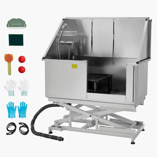 127 cm Electric Dog Grooming Bath Tub Stainless Steel w Water Filter
