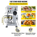 Commercial 850W Stand Mixer 15Qt Stainless Steel Dough Hook