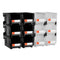 Plastic Stackable Storage Bins 12 Pack 37.7x21.5x18cm Black