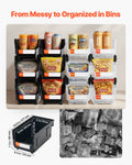 Plastic Stackable Storage Bins 12 Pack 37.7x21.5x18cm Black