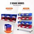 Plastic Storage Bin 276x279x128mm Hanging Stackable 6-Pack Blue/Red