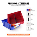 Plastic Storage Bin 276x279x128mm Hanging Stackable 6-Pack Blue/Red