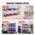 Plastic Storage Bin 276x279x128mm Hanging Stackable 6-Pack Blue/Red