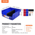 Plastic Storage Bin 276x279x128mm Hanging Stackable 6-Pack Blue/Red