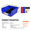 Plastic Storage Bin 276x279x128mm Hanging Stackable 6-Pack Blue/Red