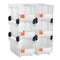 Plastic Stackable Storage Bins 6 Pack 37.7x21.5x18cm Transparent