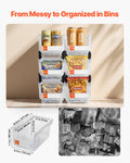 Plastic Stackable Storage Bins 6 Pack 37.7x21.5x18cm Transparent
